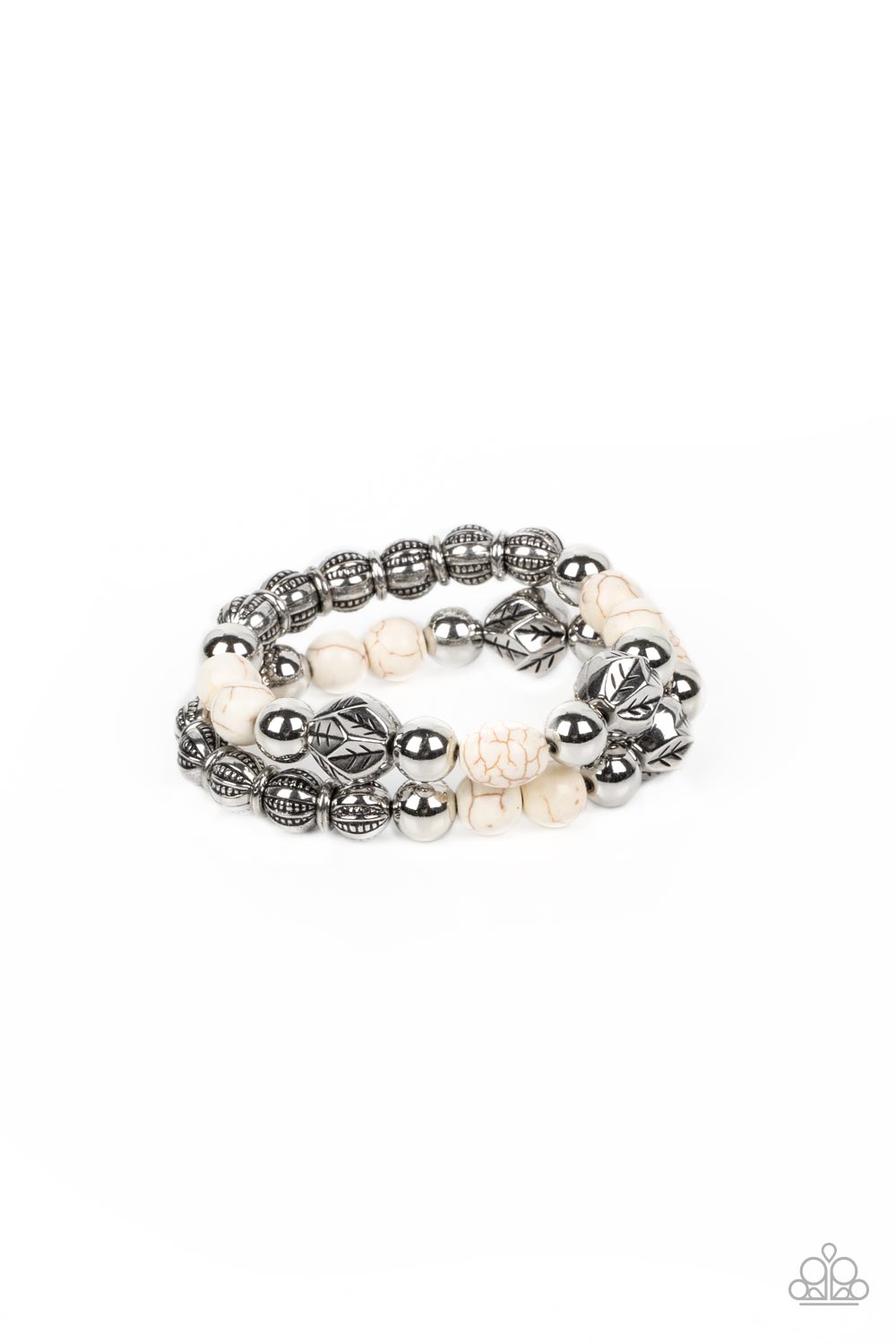 Paparazzi-Sagebrush Saga - White Bracelet
