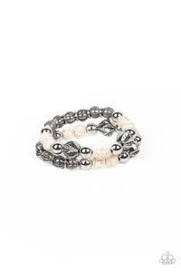 Paparazzi-Sagebrush Saga - White Bracelet