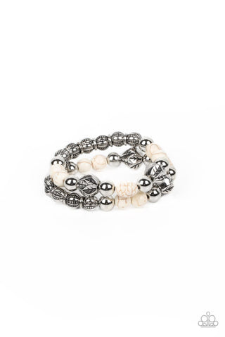 Paparazzi-Sagebrush Saga - White Bracelet