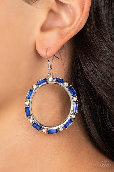 Paparazzi-Gritty Glow - Blue Earrings