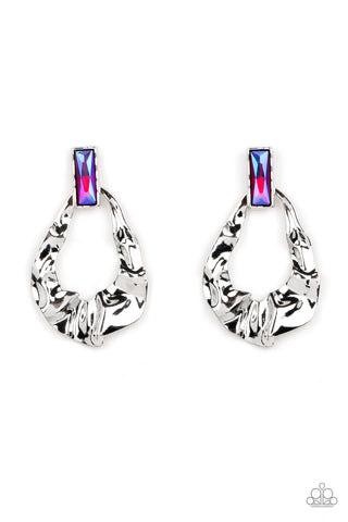 Paparazzi-Metro Meltdown - Pink Earring