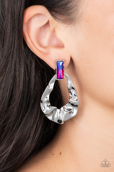 Paparazzi-Metro Meltdown - Pink Earring