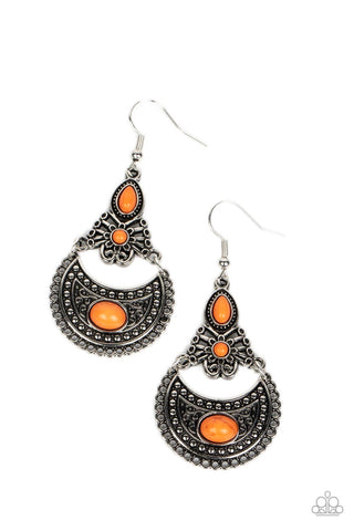 Paparazzi-Sahara Samba - Orange Earring