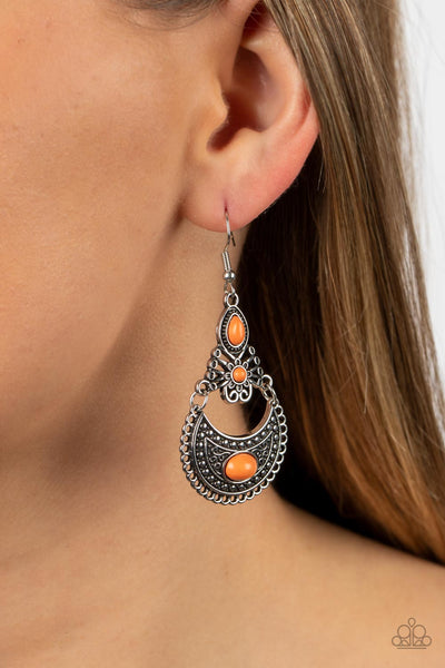 Paparazzi-Sahara Samba - Orange Earring