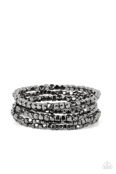 Paparazzi-Right on CUBE - Black Bracelet