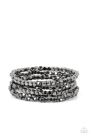 Paparazzi-Right on CUBE - Black Bracelet