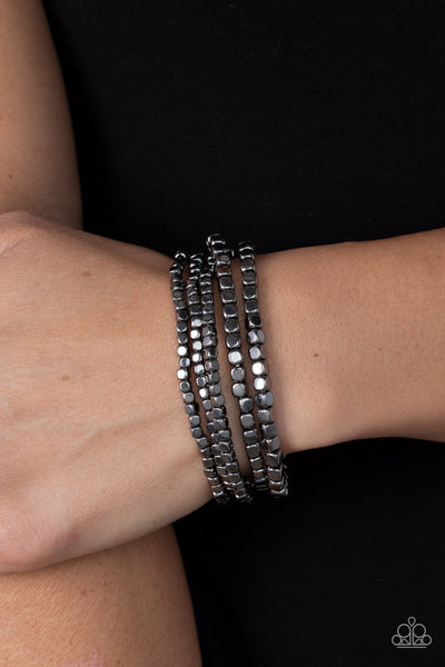 Paparazzi-Right on CUBE - Black Bracelet
