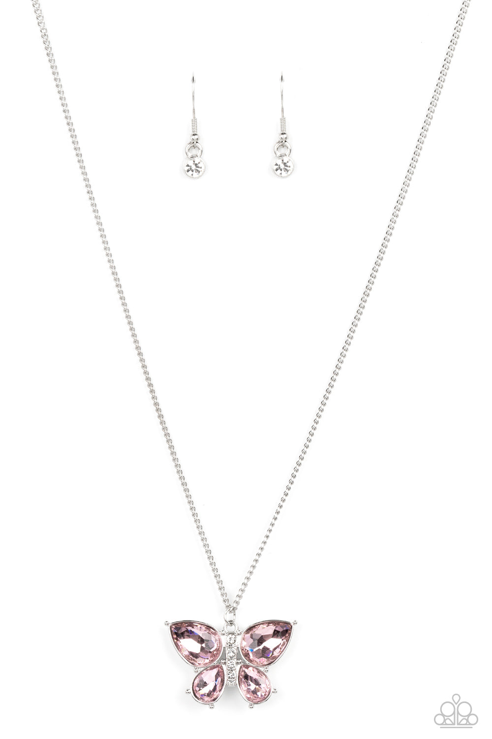 Paparazzi Free-Flying Flutter - Pink Necklace