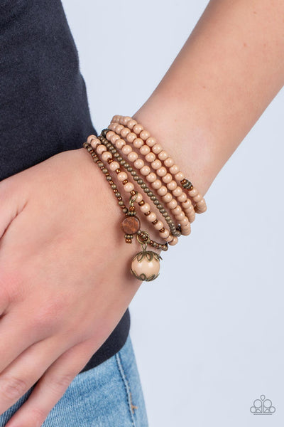 Paparazzi-Epic Escapade - Brown Bracelet