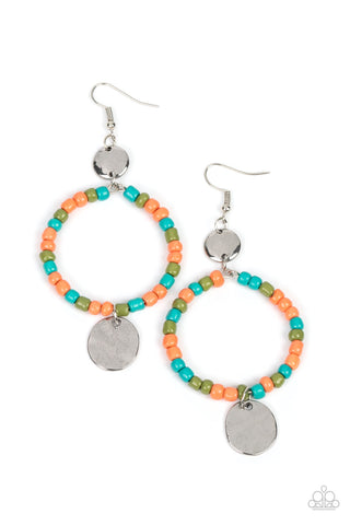 Paparazzi-Cayman Catch - Orange Earring