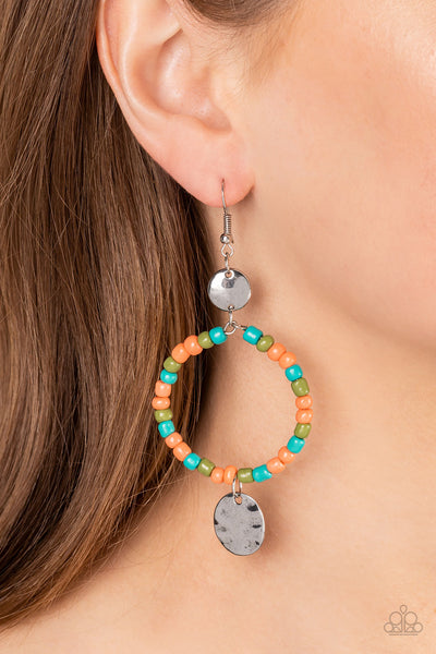 Paparazzi-Cayman Catch - Orange Earring