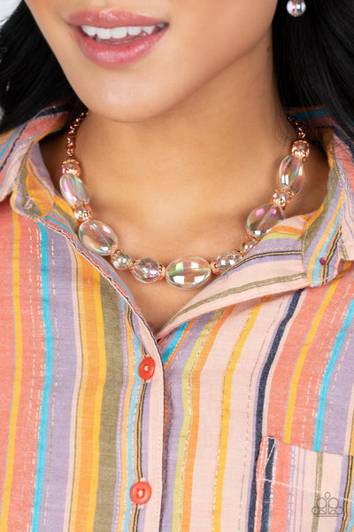 Paparazzi-Prismatic Magic - Copper Necklace