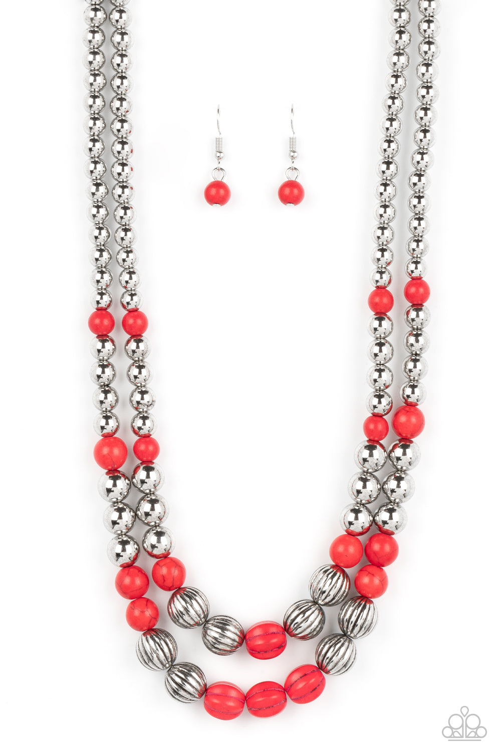 Paparazzi-Country Road Trip - Red Necklace