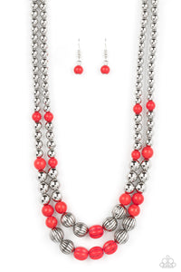 Paparazzi-Country Road Trip - Red Necklace