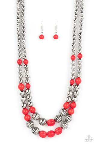 Paparazzi-Country Road Trip - Red Necklace