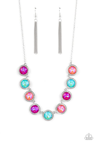 Paparazzi-Queen of the Cosmos - Orange Necklace