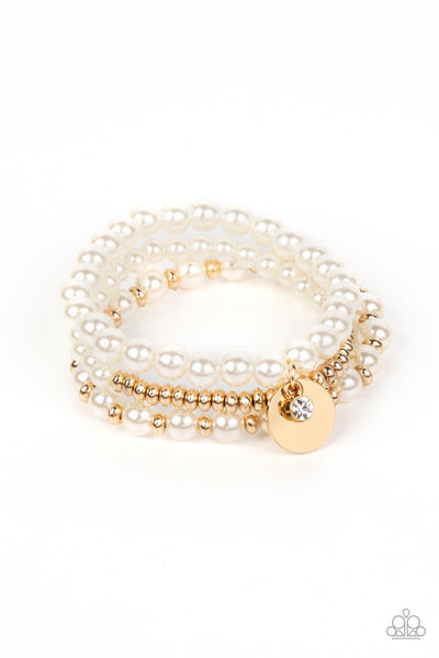 Paparazzi-Pearly Professional - Gold Bracelet