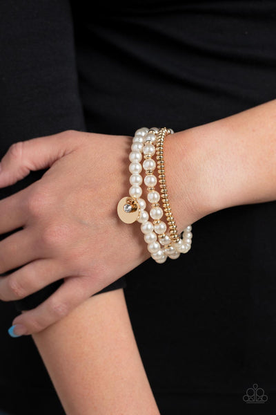 Paparazzi-Pearly Professional - Gold Bracelet