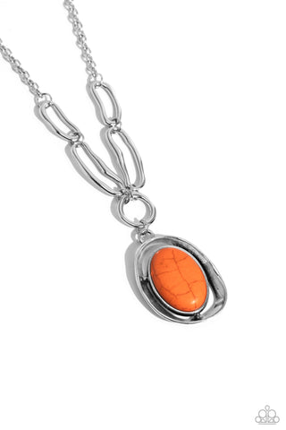 Paparazzi-Sandstone Stroll - Orange Necklace