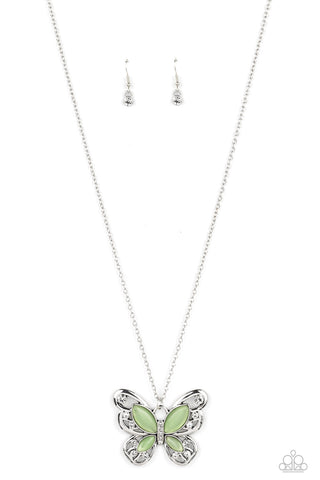 Paparazzi-Wings Of Whimsy - Green Necklace