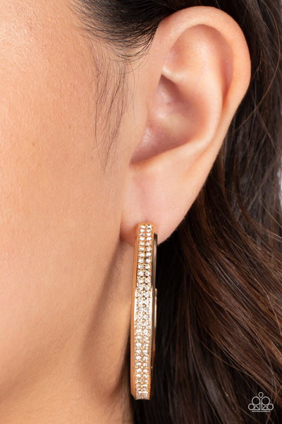 Paparazzi-Flash Freeze - Gold Earring