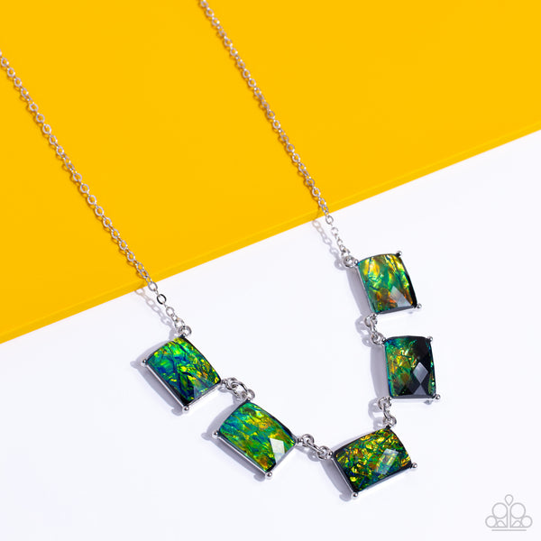 Paparazzi-Opalescent Oblivion - Green Necklace