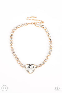 Paparazzi-Heart in My Throat - Gold Necklace