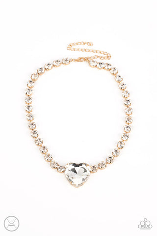 Paparazzi-Heart in My Throat - Gold Necklace