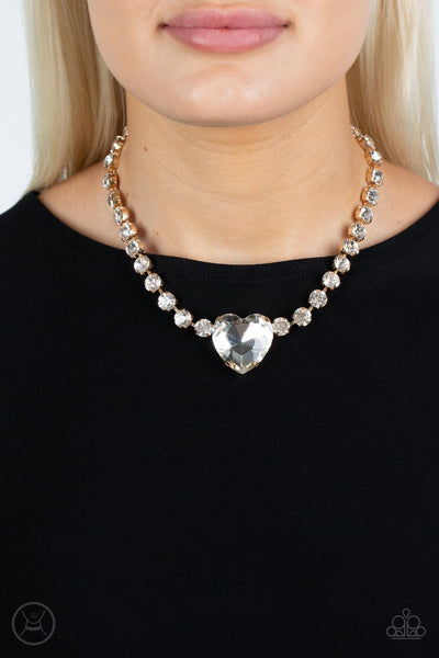 Paparazzi-Heart in My Throat - Gold Necklace