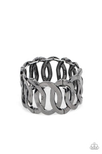 Paparazzi-Industrial Indulgence - Black Bracelet