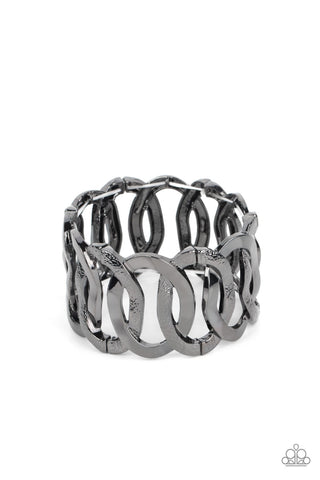 Paparazzi-Industrial Indulgence - Black Bracelet