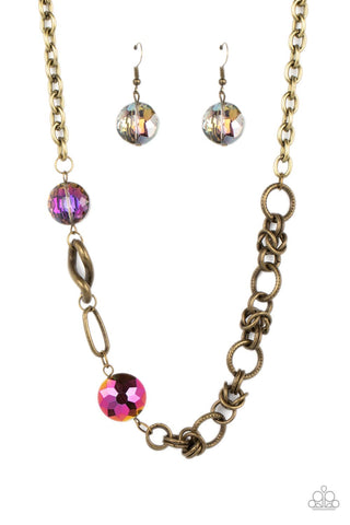 Paparazzi-Celestially Celtic - Brass Necklace