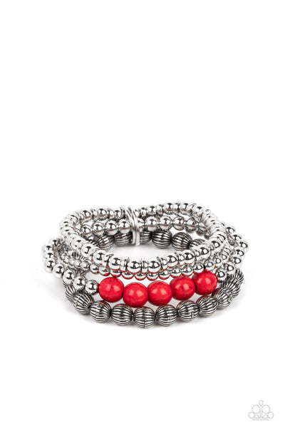 Paparazzi-Wildland Wanderer - Red Bracelet