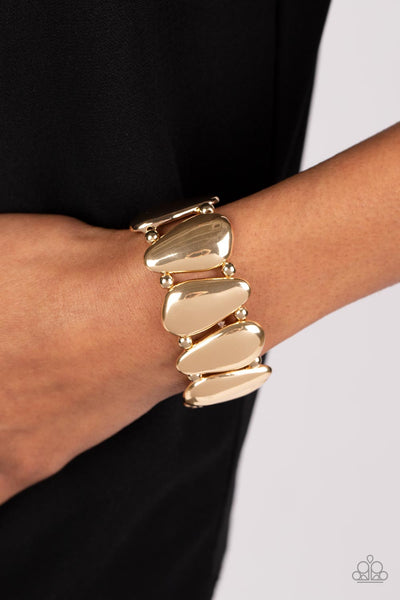 Paparazzi-Classy Cave - Gold Bracelet