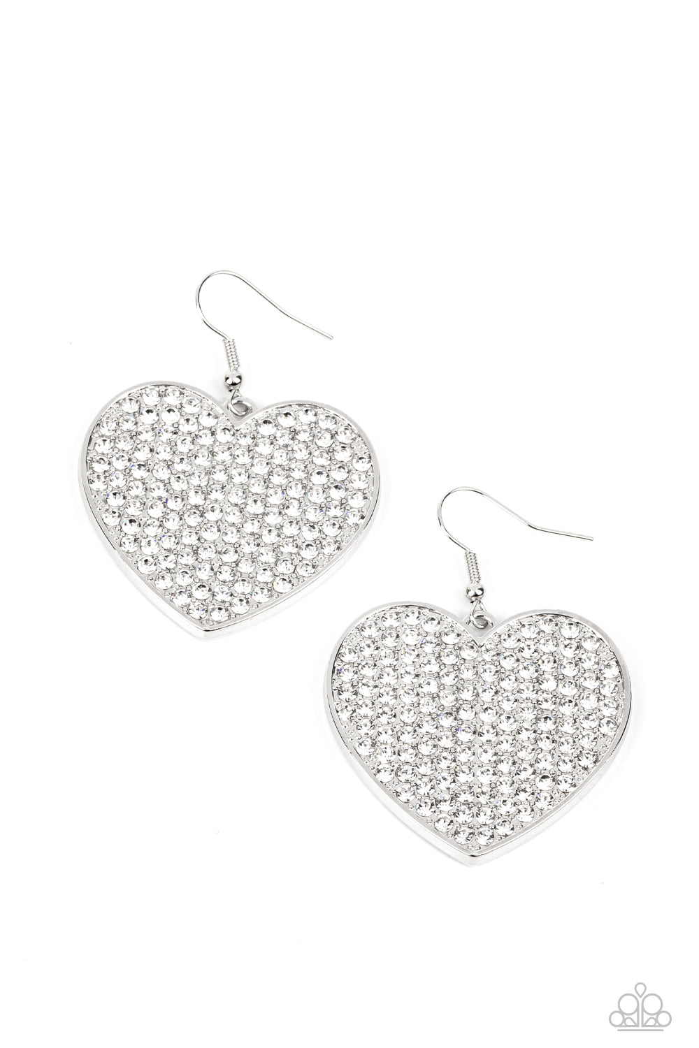 Paparazzi-Romantic Reign - White Earring