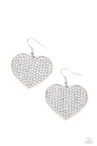 Paparazzi-Romantic Reign - White Earring