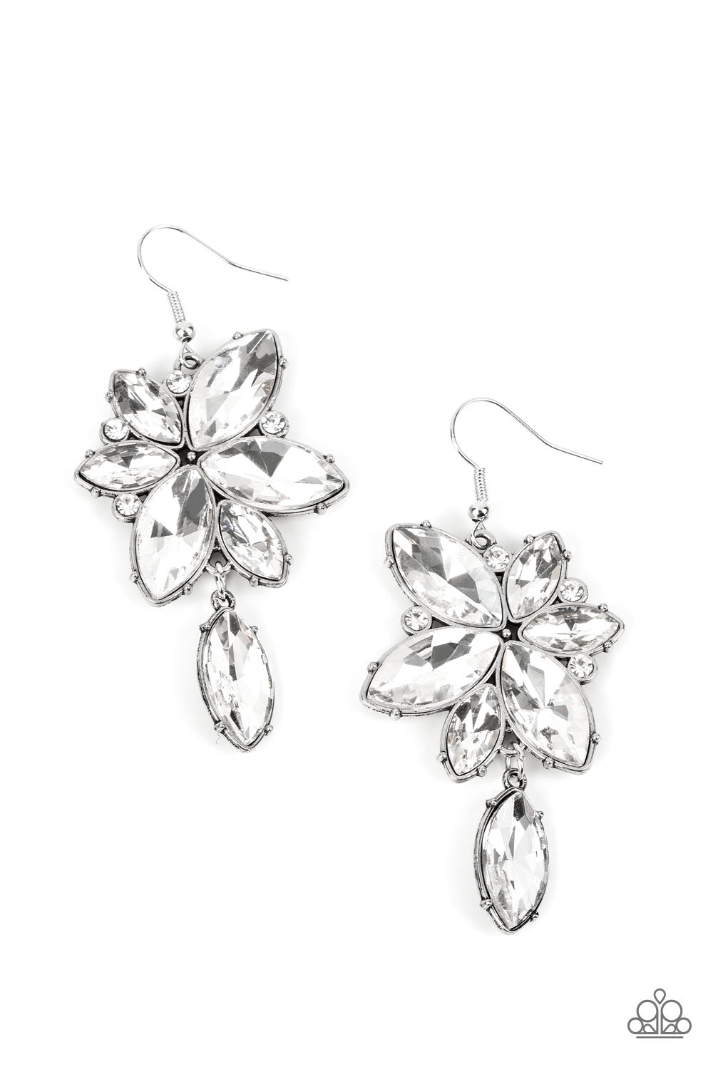 Paparazzi Radiant Retrospection - White Earring