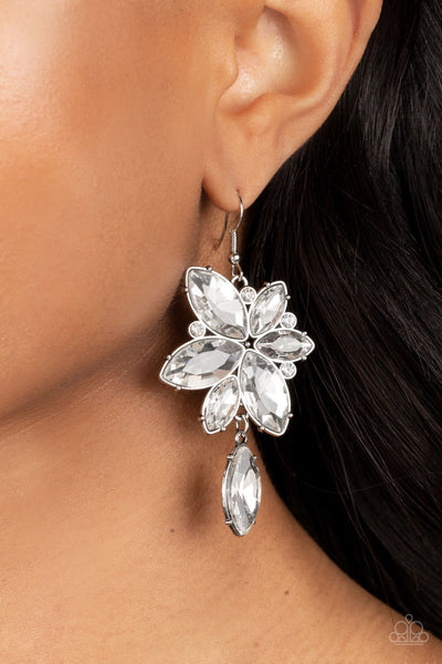 Paparazzi Radiant Retrospection - White Earring