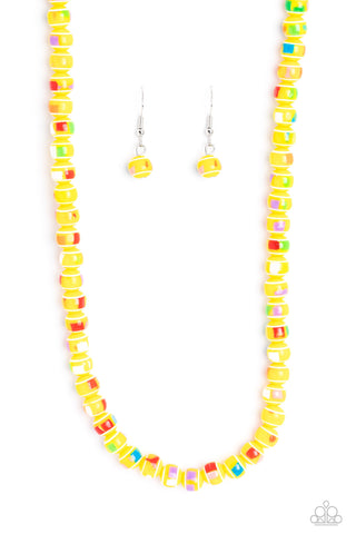 Paparazzi-Gobstopper Glamour - Yellow Necklace