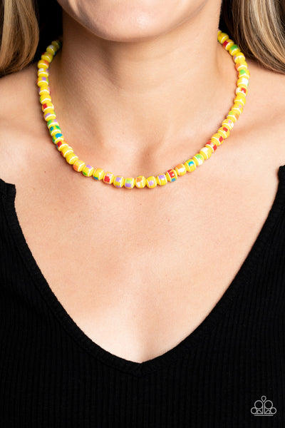 Paparazzi-Gobstopper Glamour - Yellow Necklace