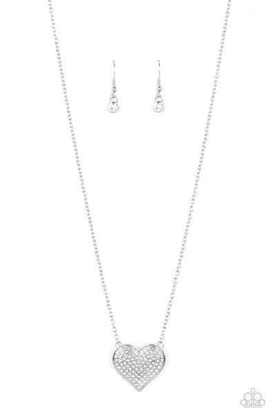 Paparazzi-Spellbinding Sweetheart - White Necklace4