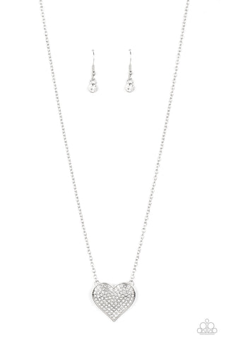 Paparazzi-Spellbinding Sweetheart - White Necklace4