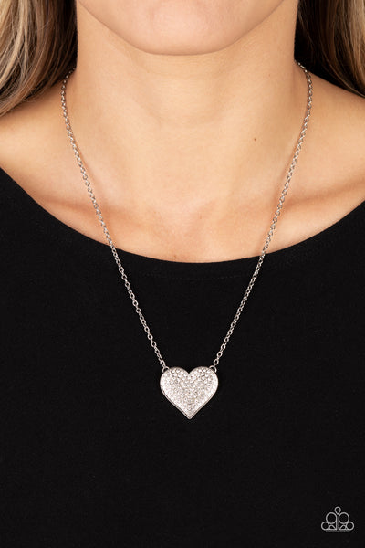 Paparazzi-Spellbinding Sweetheart - White Necklace4