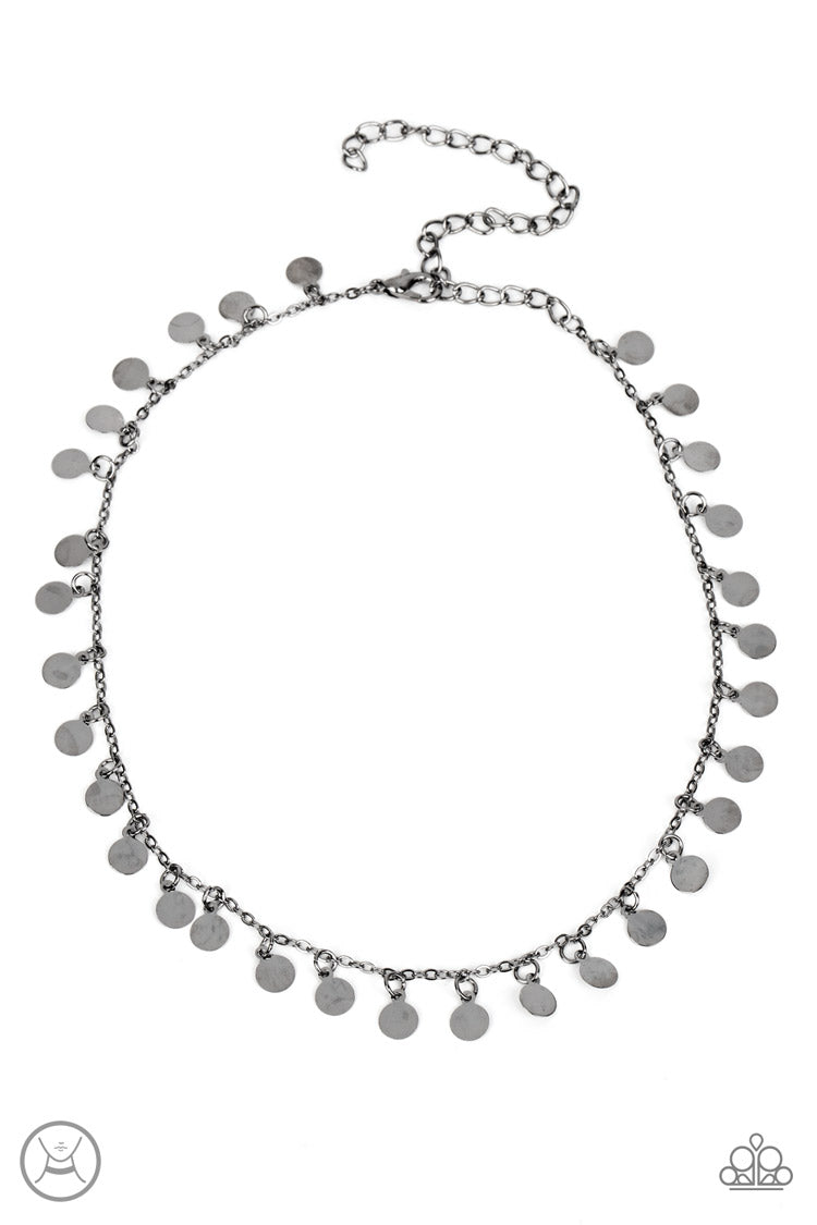 Paparazzi-Champagne Catwalk - Black Necklace (Choker)