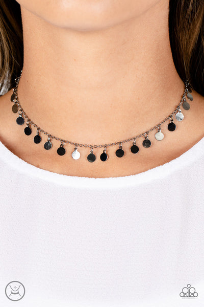 Paparazzi-Champagne Catwalk - Black Necklace (Choker)