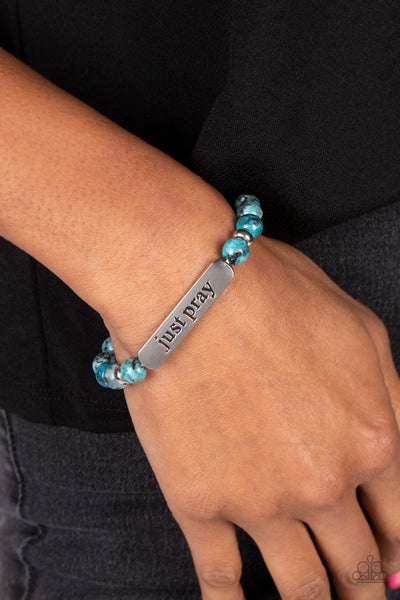 Paparazzi-Just Pray - Blue Bracelet