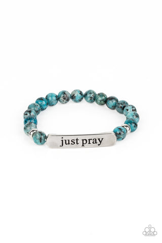 Paparazzi-Just Pray - Blue Bracelet