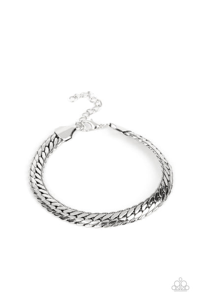 Paparazzi-Cargo Couture - Silver Bracelet