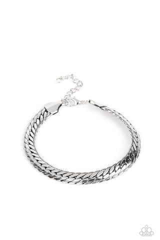 Paparazzi-Cargo Couture - Silver Bracelet
