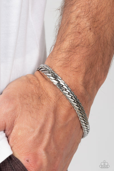 Paparazzi-Cargo Couture - Silver Bracelet